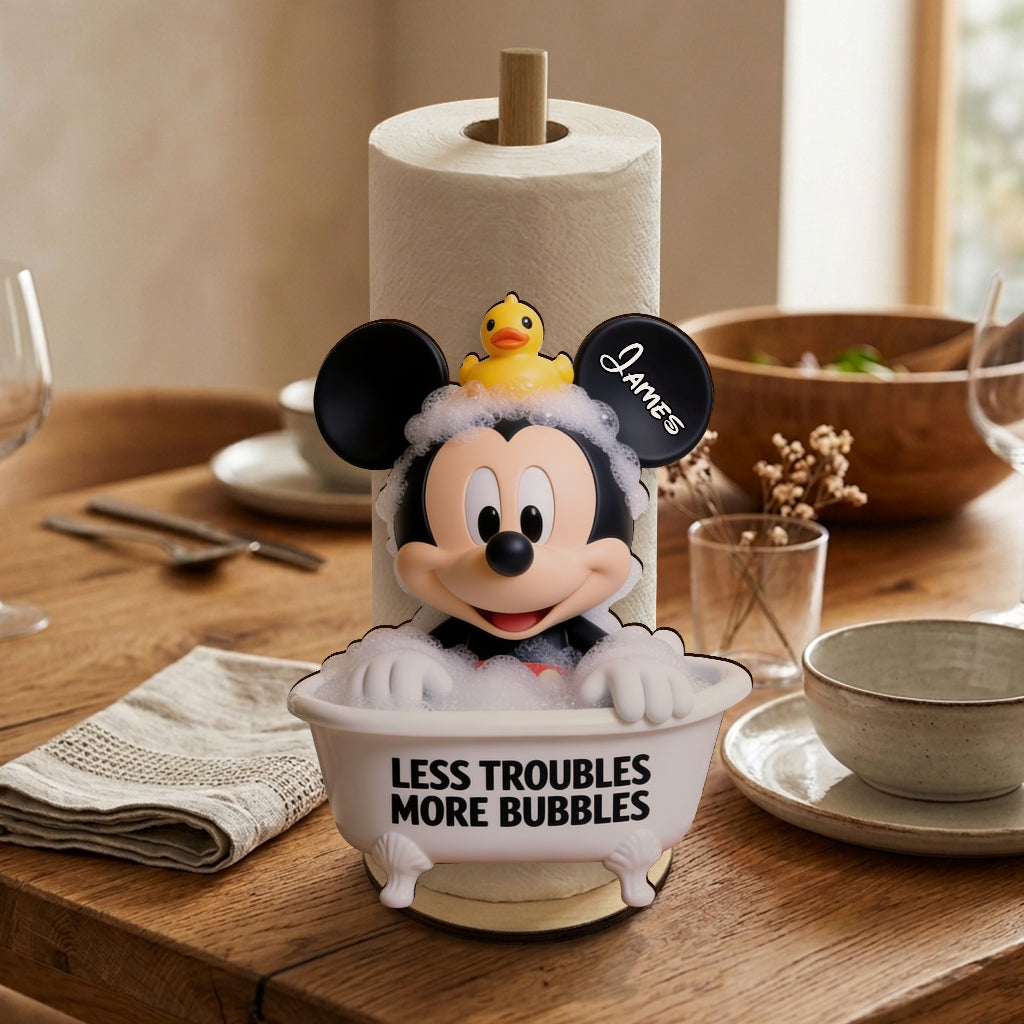 Personalized Cartoon Mouse Paper Towel Stand Custom Gift Paper Towel Stand GradoCreations