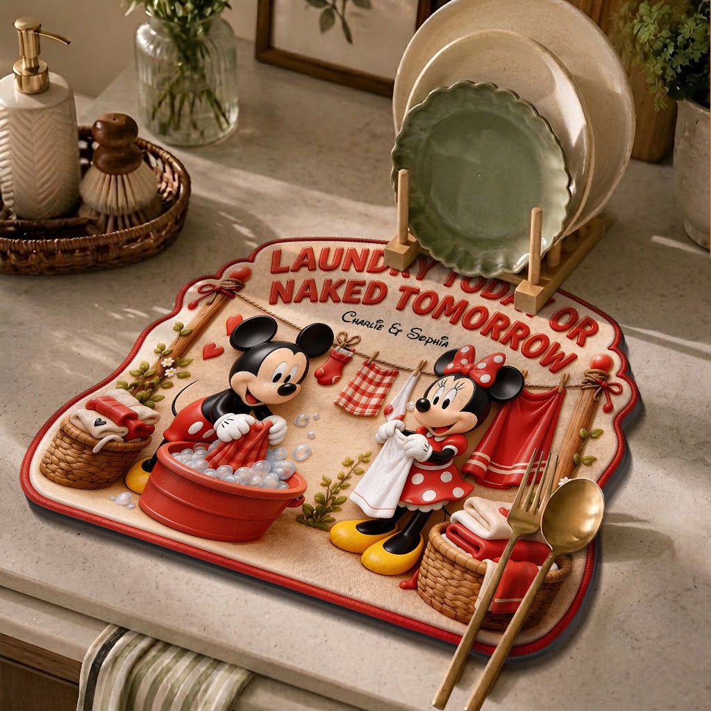 Personalized Cartoon Mouse Drying Mat for Laundry Gift Drying Mat GradoCreations