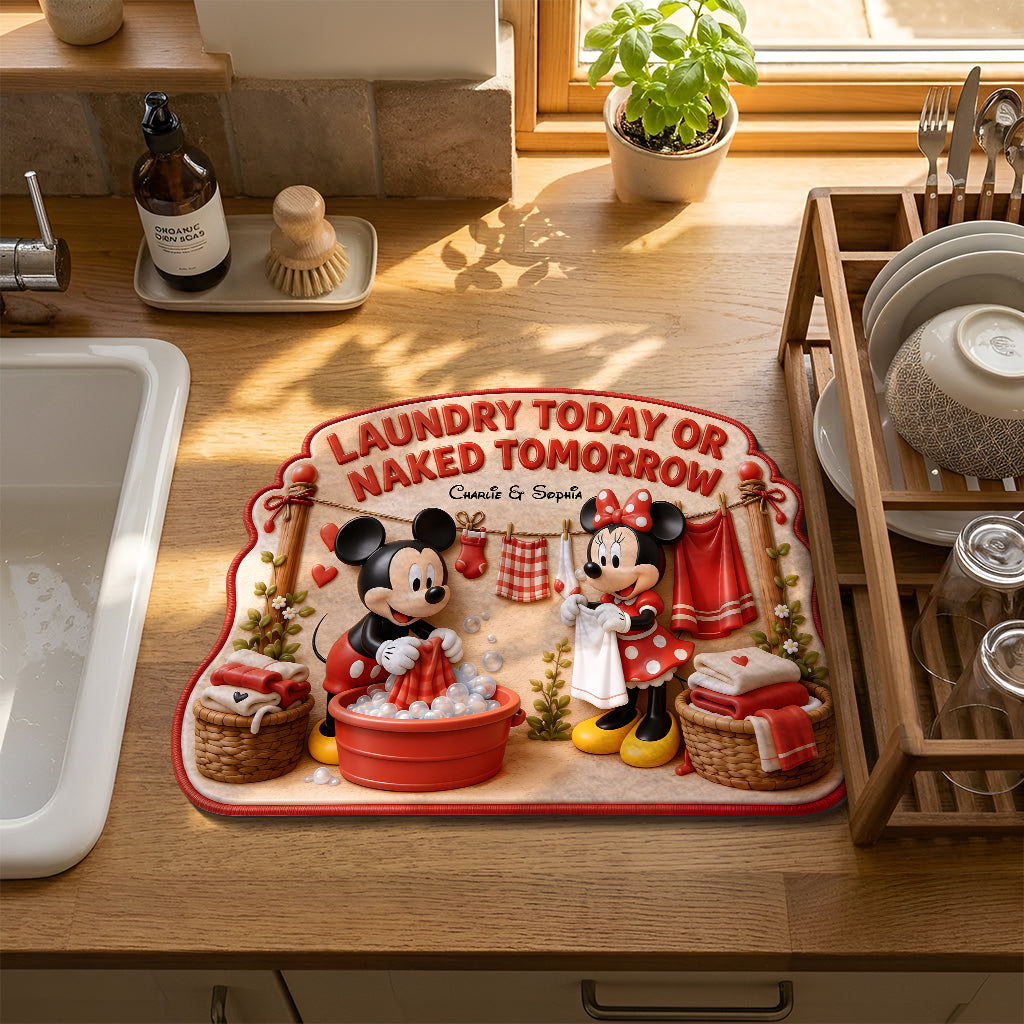 Personalized Cartoon Mouse Drying Mat for Laundry Gift Drying Mat GradoCreations
