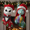 Personalized Nightmare Before Christmas Shaped Stocking for Kids | Custom Name Holiday Decor Shaped Christmas Stocking GradoCreations