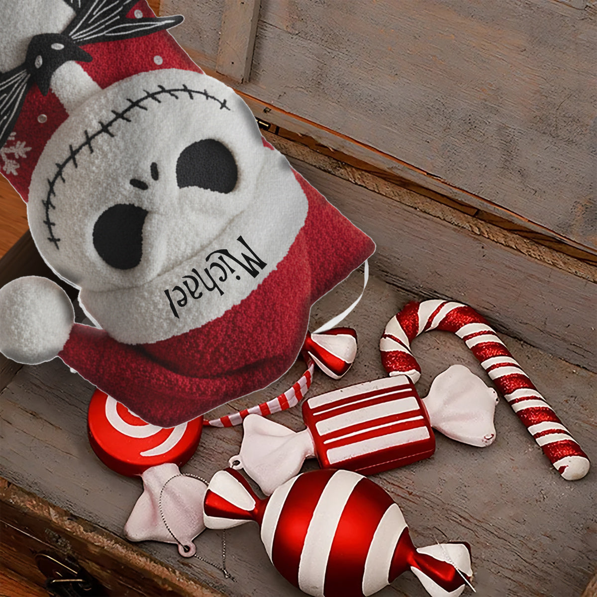 Personalized Nightmare Before Christmas Shaped Stocking for Kids | Custom Name Holiday Decor Shaped Christmas Stocking GradoCreations