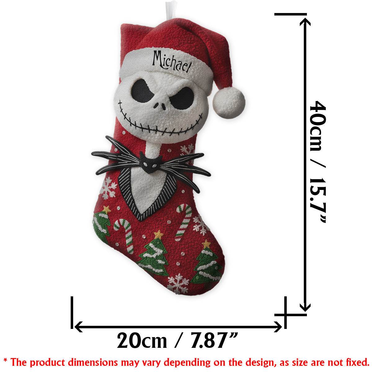 Personalized Nightmare Before Christmas Shaped Stocking for Kids | Custom Name Holiday Decor Shaped Christmas Stocking GradoCreations