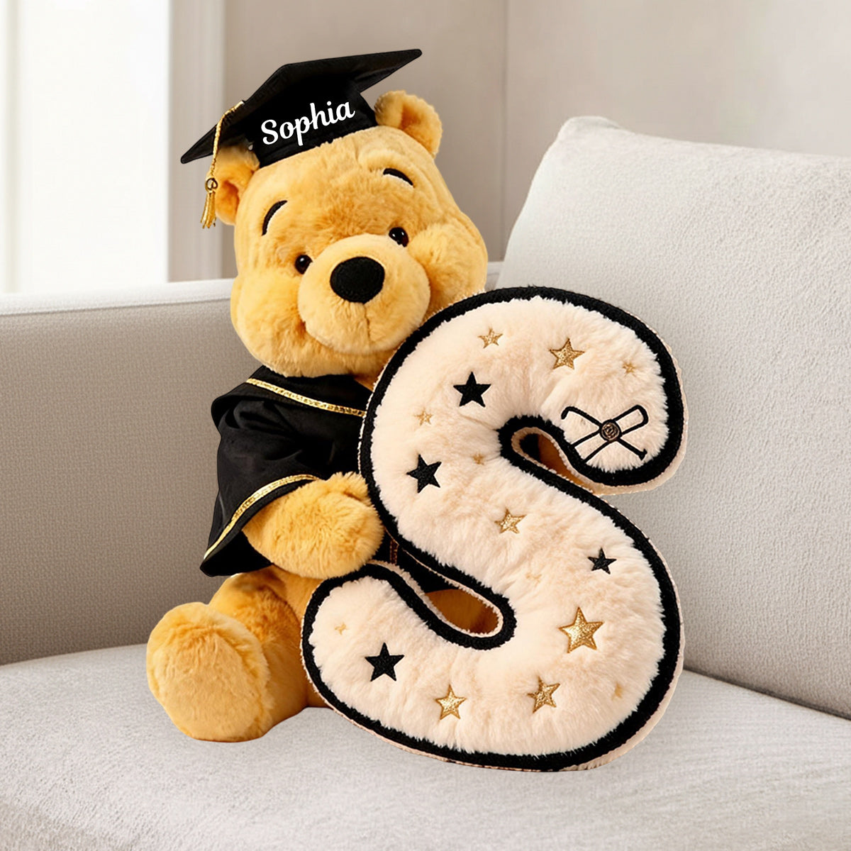 Personalized Graduation Faux Fur Pillow Custom Shape Gift Premium Faux Fur Pillow GradoCreations