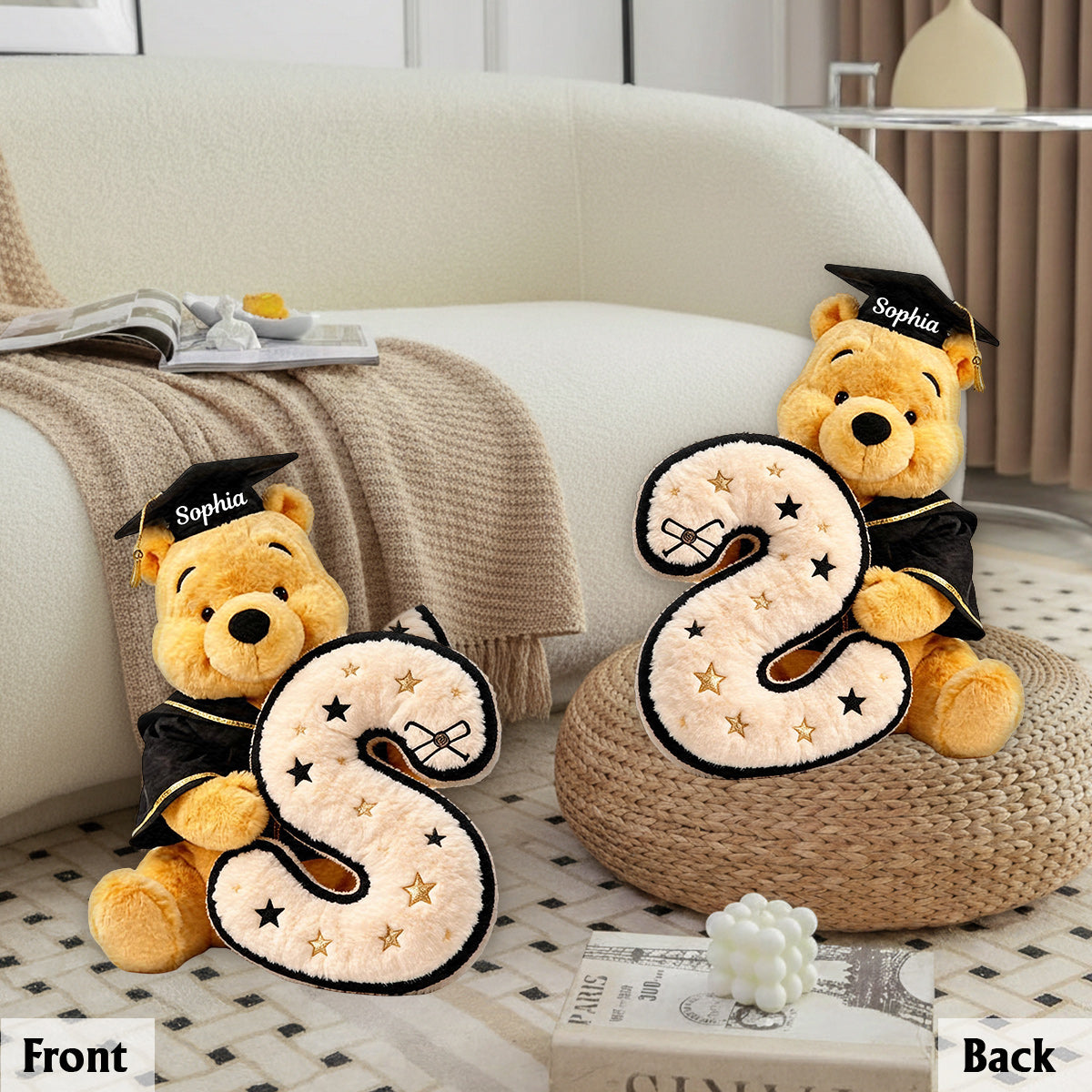 Personalized Graduation Faux Fur Pillow Custom Shape Gift Premium Faux Fur Pillow GradoCreations