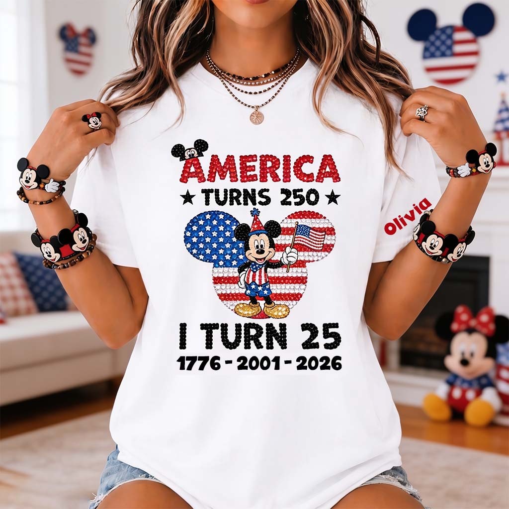 Personalized USA Birthday All Over Shirt with Mickey Design All Over Shirt GradoCreations