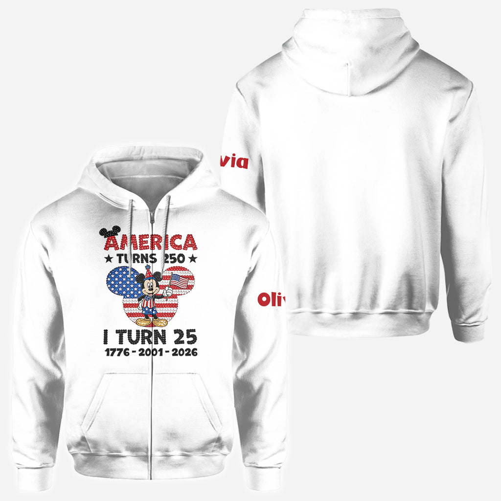 Personalized USA Birthday All Over Shirt with Mickey Design All Over Shirt GradoCreations