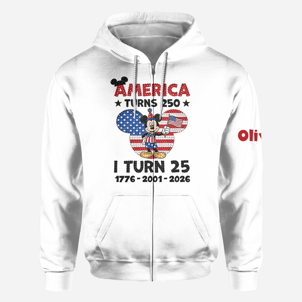 Personalized USA Birthday All Over Shirt with Mickey Design All Over Shirt GradoCreations