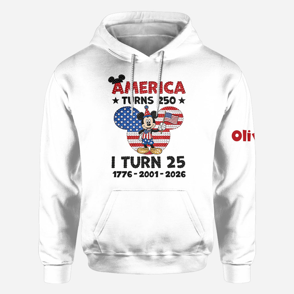 Personalized USA Birthday All Over Shirt with Mickey Design All Over Shirt GradoCreations