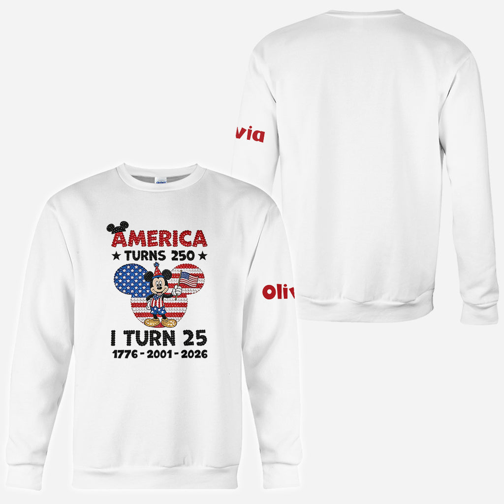 Personalized USA Birthday All Over Shirt with Mickey Design All Over Shirt GradoCreations