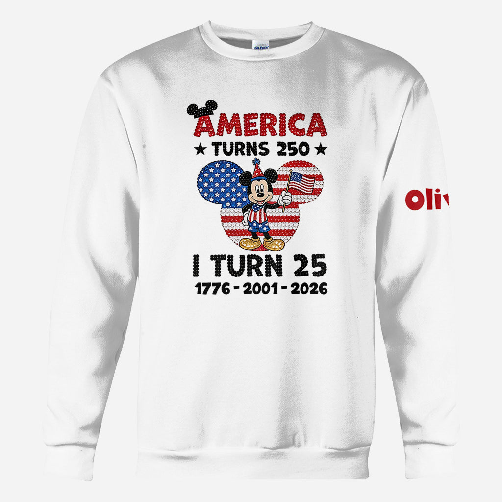 Personalized USA Birthday All Over Shirt with Mickey Design All Over Shirt GradoCreations