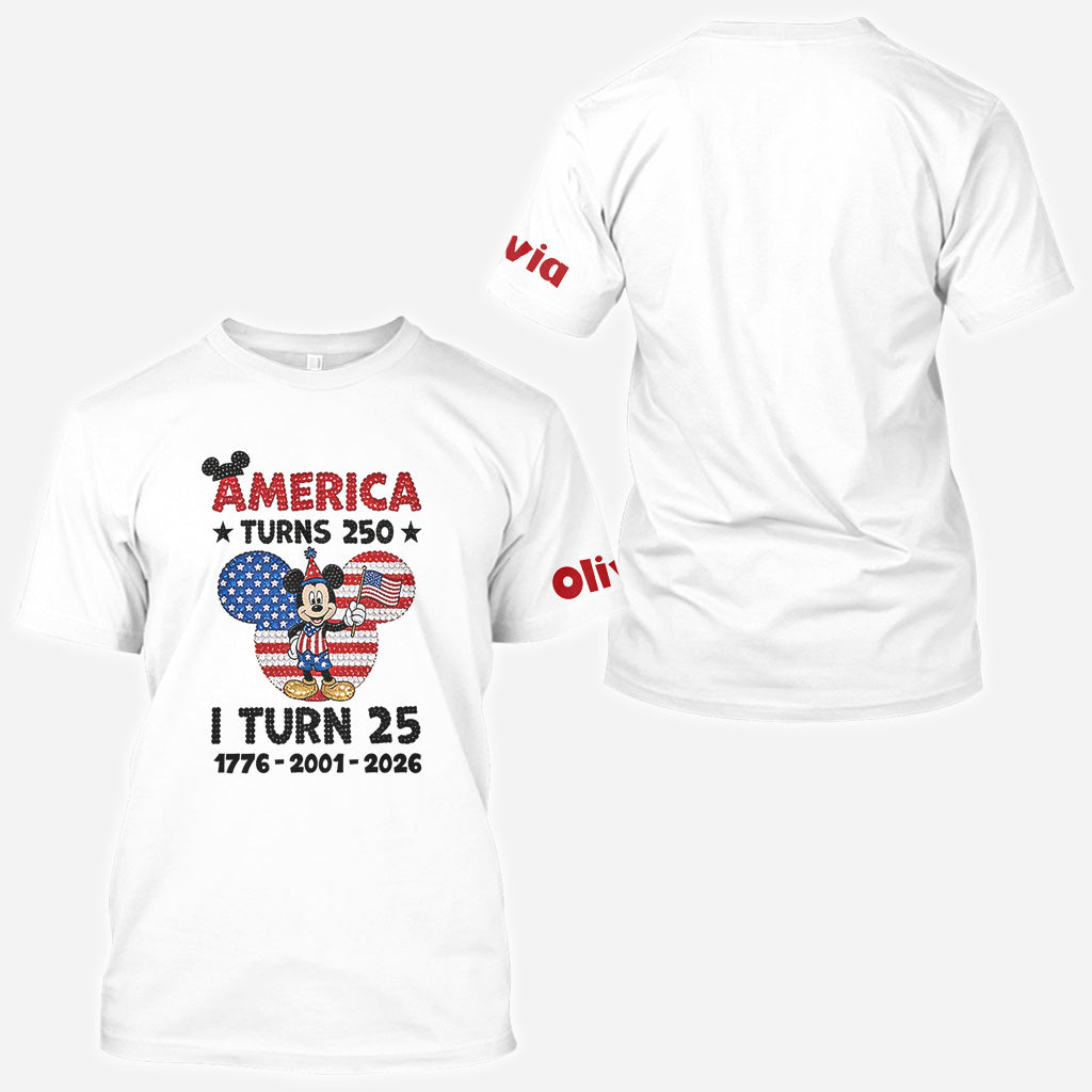 Personalized USA Birthday All Over Shirt with Mickey Design All Over Shirt GradoCreations