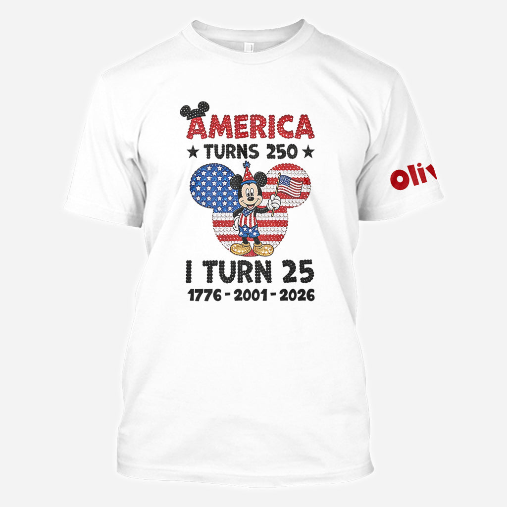 Personalized USA Birthday All Over Shirt with Mickey Design All Over Shirt GradoCreations
