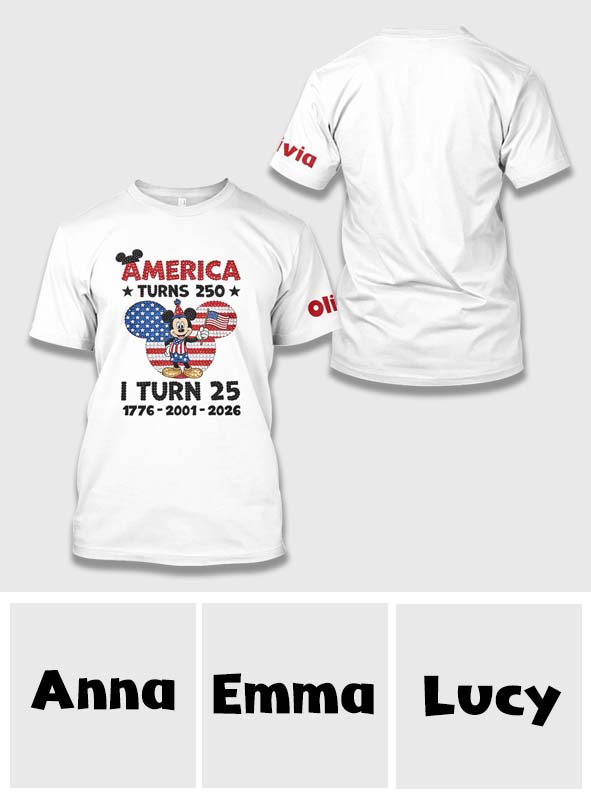 Personalized USA Birthday All Over Shirt with Mickey Design All Over Shirt GradoCreations