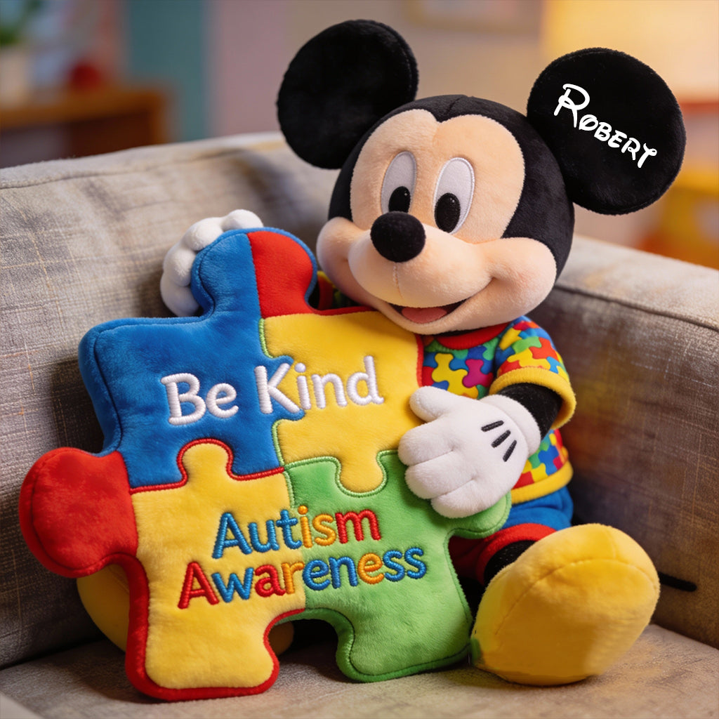 Personalized Autism Awareness Faux Fur Pillow Custom Design Gift Premium Faux Fur Pillow GradoCreations