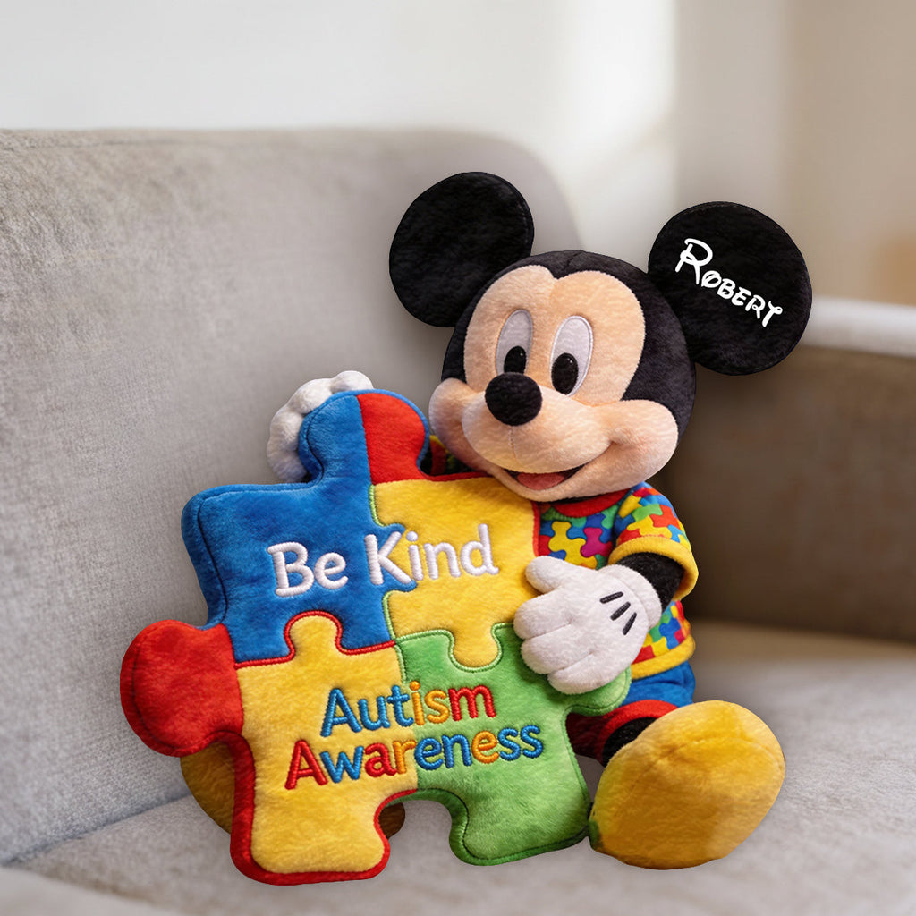 Personalized Autism Awareness Faux Fur Pillow Custom Design Gift Premium Faux Fur Pillow GradoCreations