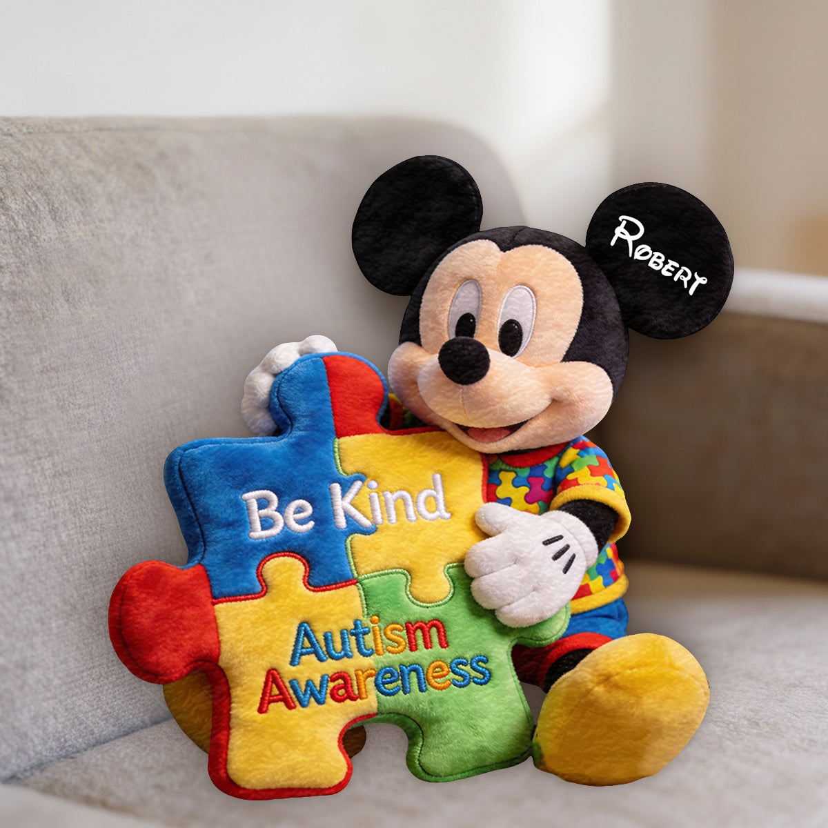 Personalized Autism Awareness Faux Fur Pillow Custom Design Gift Premium Faux Fur Pillow GradoCreations