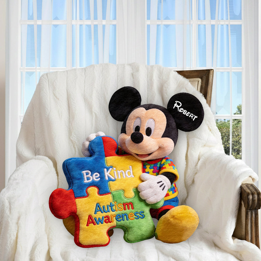 Personalized Autism Awareness Faux Fur Pillow Custom Design Gift Premium Faux Fur Pillow GradoCreations