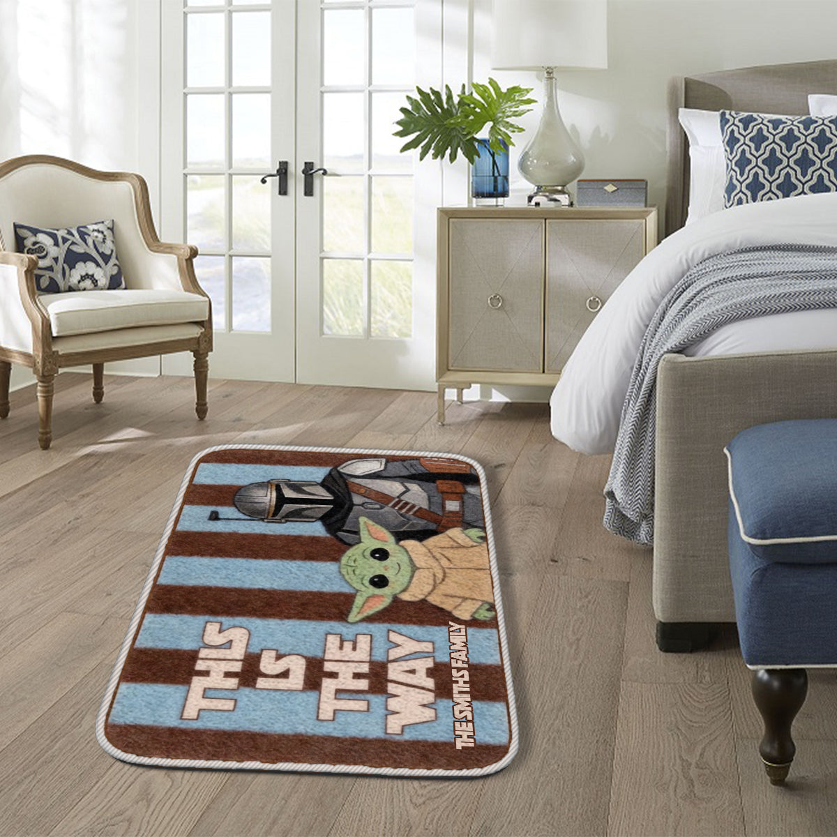 Personalized Non-Slip Tufted Rug with Retro Stripes for Kids Room Non-Slip Tufted Rug GradoCreations