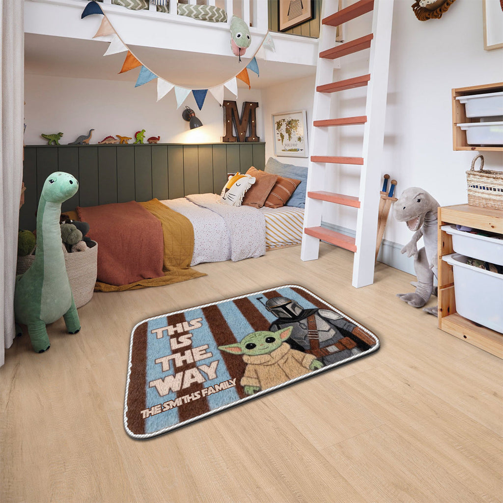 Personalized Non-Slip Tufted Rug with Retro Stripes for Kids Room Non-Slip Tufted Rug GradoCreations