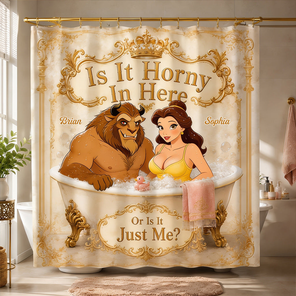 Personalized Beauty and the Beast Shower Curtain Custom Name Gift Shower Curtain GradoCreations