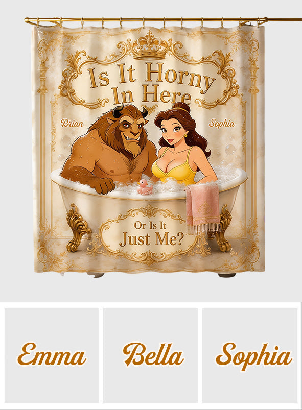 Personalized Beauty and the Beast Shower Curtain Custom Name Gift Shower Curtain GradoCreations
