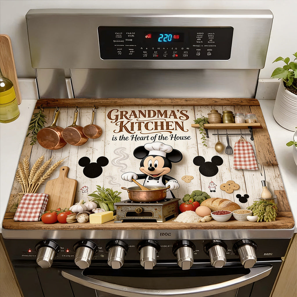Personalized Mouse Chef Stove Top Cover for Grandma's Kitchen Gift Doormat GradoCreations