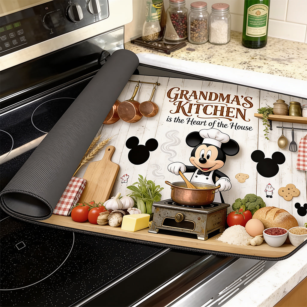 Personalized Mouse Chef Stove Top Cover for Grandma's Kitchen Gift Doormat GradoCreations