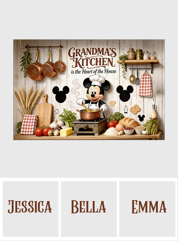 Personalized Mouse Chef Stove Top Cover for Grandma's Kitchen Gift Doormat GradoCreations
