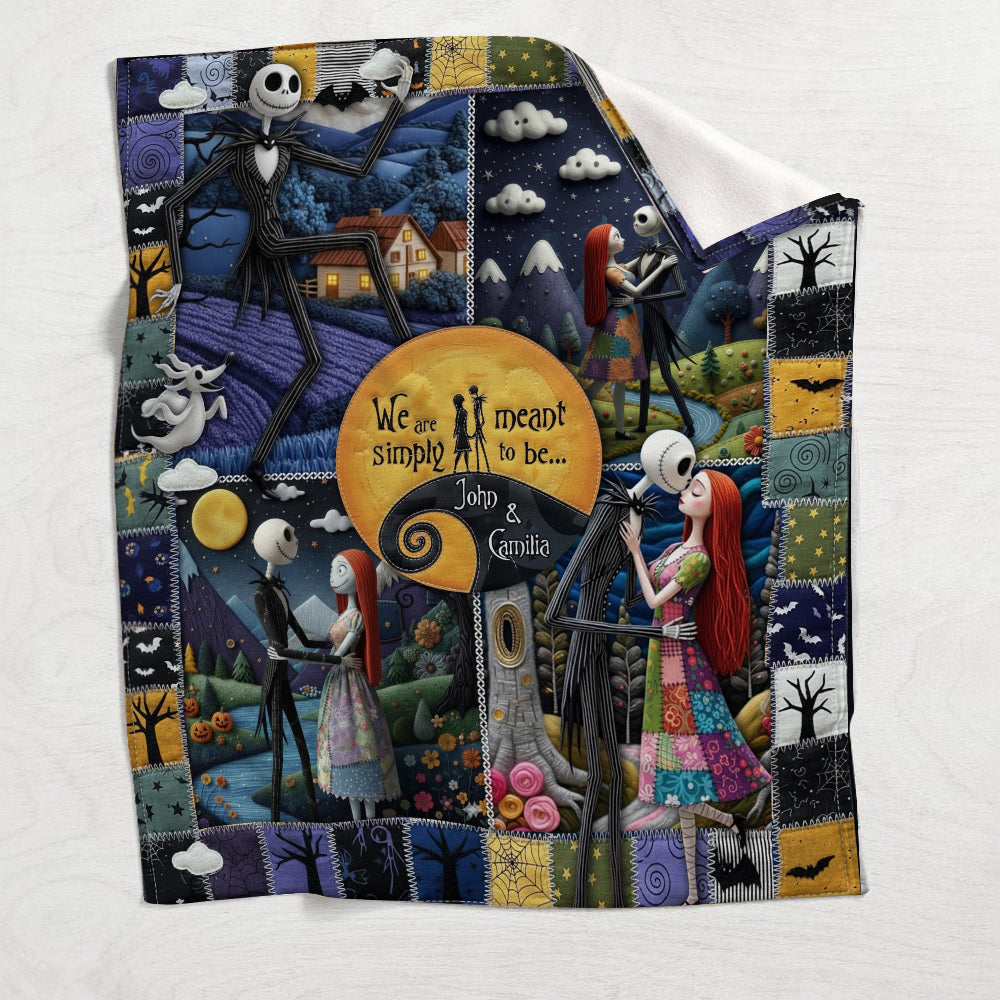 Personalized Nightmare Before Christmas Blanket Gift for Couple Blanket GradoCreations