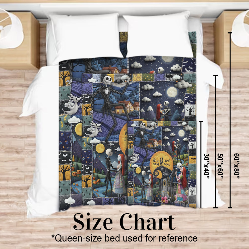 Personalized Nightmare Before Christmas Blanket Gift for Couple Blanket GradoCreations