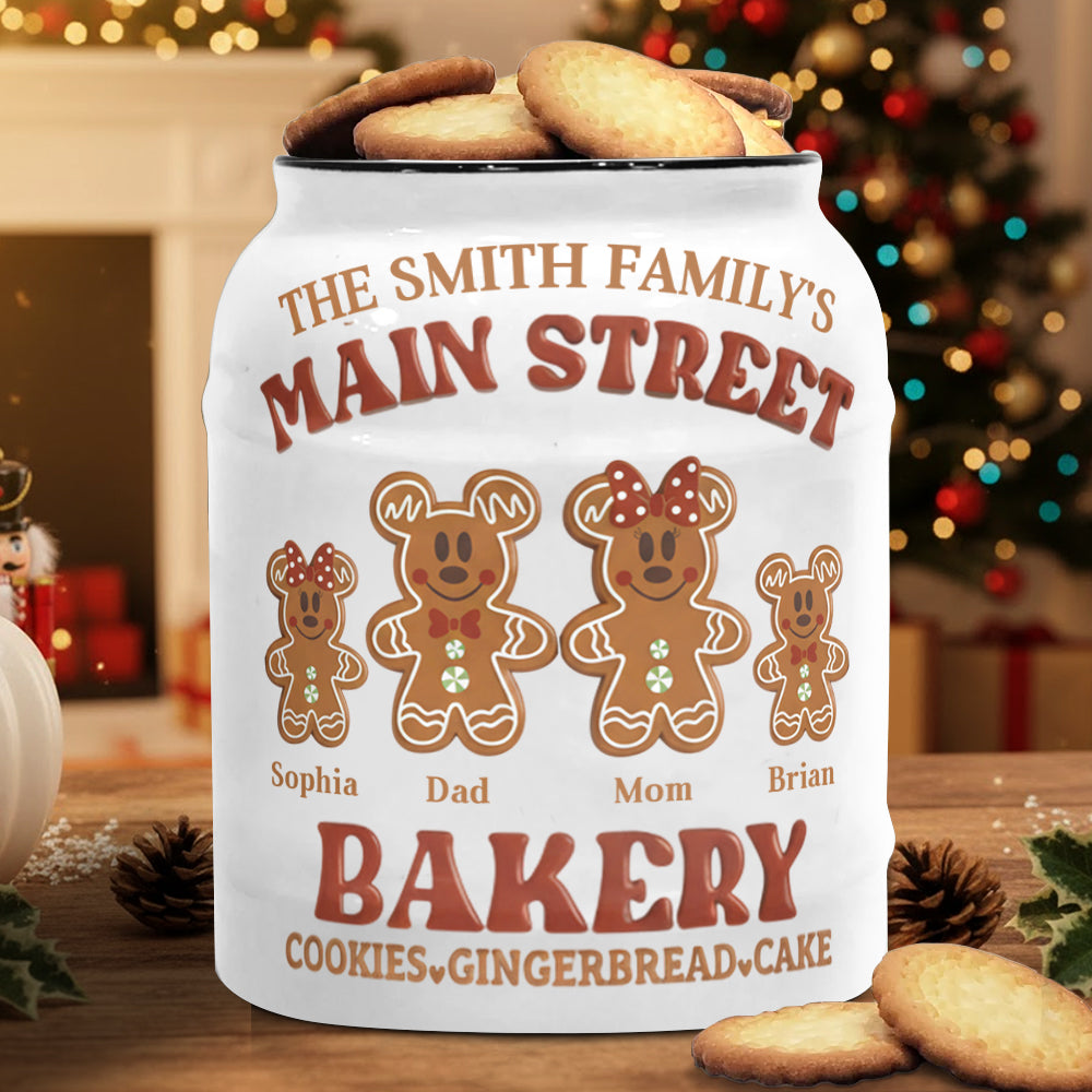 Personalized Ceramic Cookie Jar Family Name Holiday Gift Cookie Jar GradoCreations