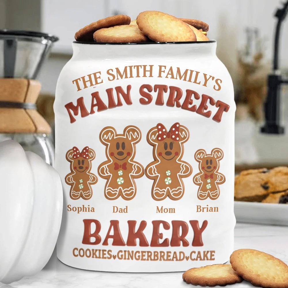 Personalized Ceramic Cookie Jar Family Name Holiday Gift Cookie Jar GradoCreations