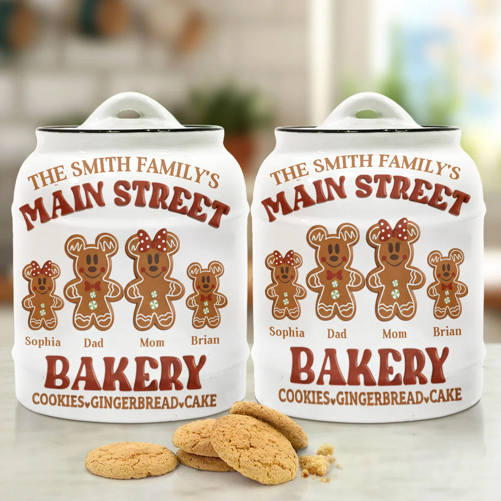 Personalized Ceramic Cookie Jar Family Name Holiday Gift Cookie Jar GradoCreations
