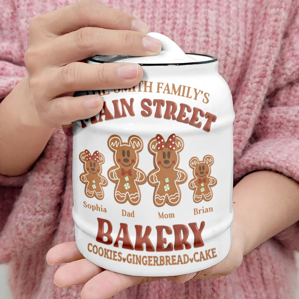 Personalized Ceramic Cookie Jar Family Name Holiday Gift Cookie Jar GradoCreations