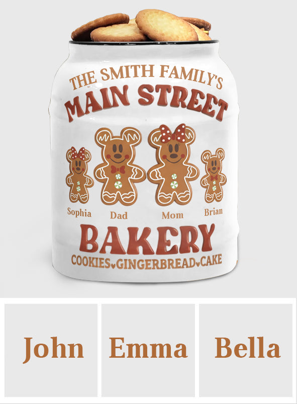Personalized Ceramic Cookie Jar Family Name Holiday Gift Cookie Jar GradoCreations