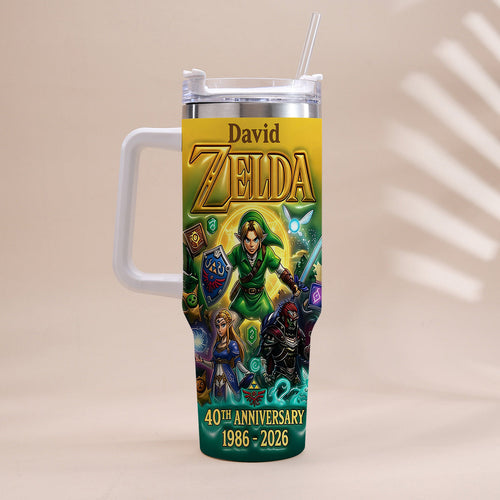 Personalized 40oz Tumbler with Handle for Anniversary Gift Tumbler GradoCreations