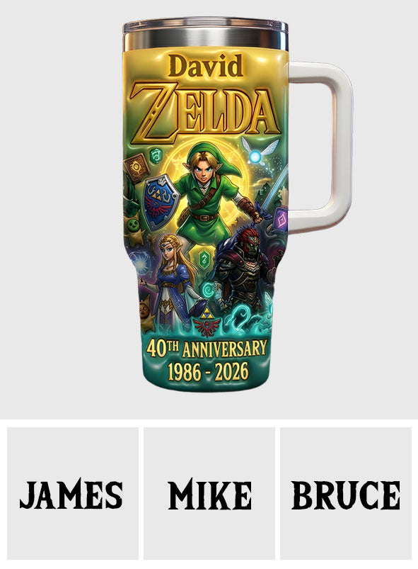 Personalized 40oz Tumbler with Handle for Anniversary Gift