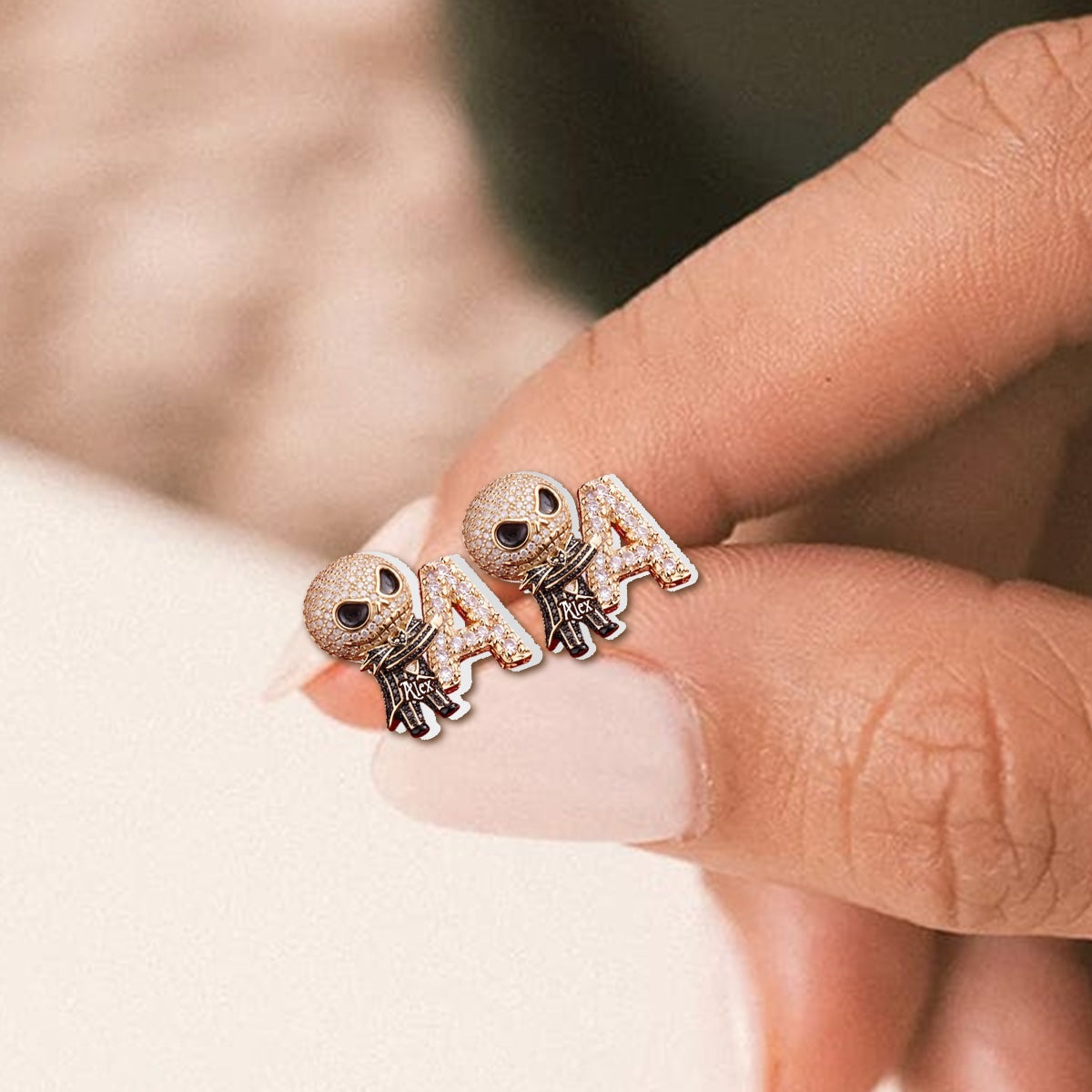 Personalized Nightmare Stud Earrings Custom Name Gift for Her Stud Earrings GradoCreations