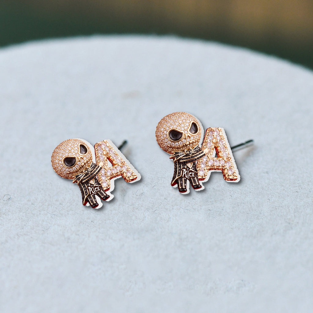 Personalized Nightmare Stud Earrings Custom Name Gift for Her Stud Earrings GradoCreations