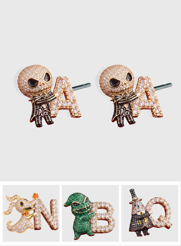 Personalized Nightmare Stud Earrings Custom Name Gift for Her Stud Earrings GradoCreations