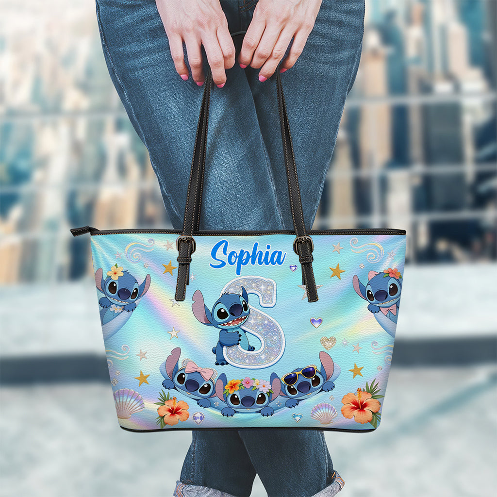 Personalized Ohana Leather Tote Bag with Plush Charm for Girls Leather Bag With Plush Charm GradoCreations