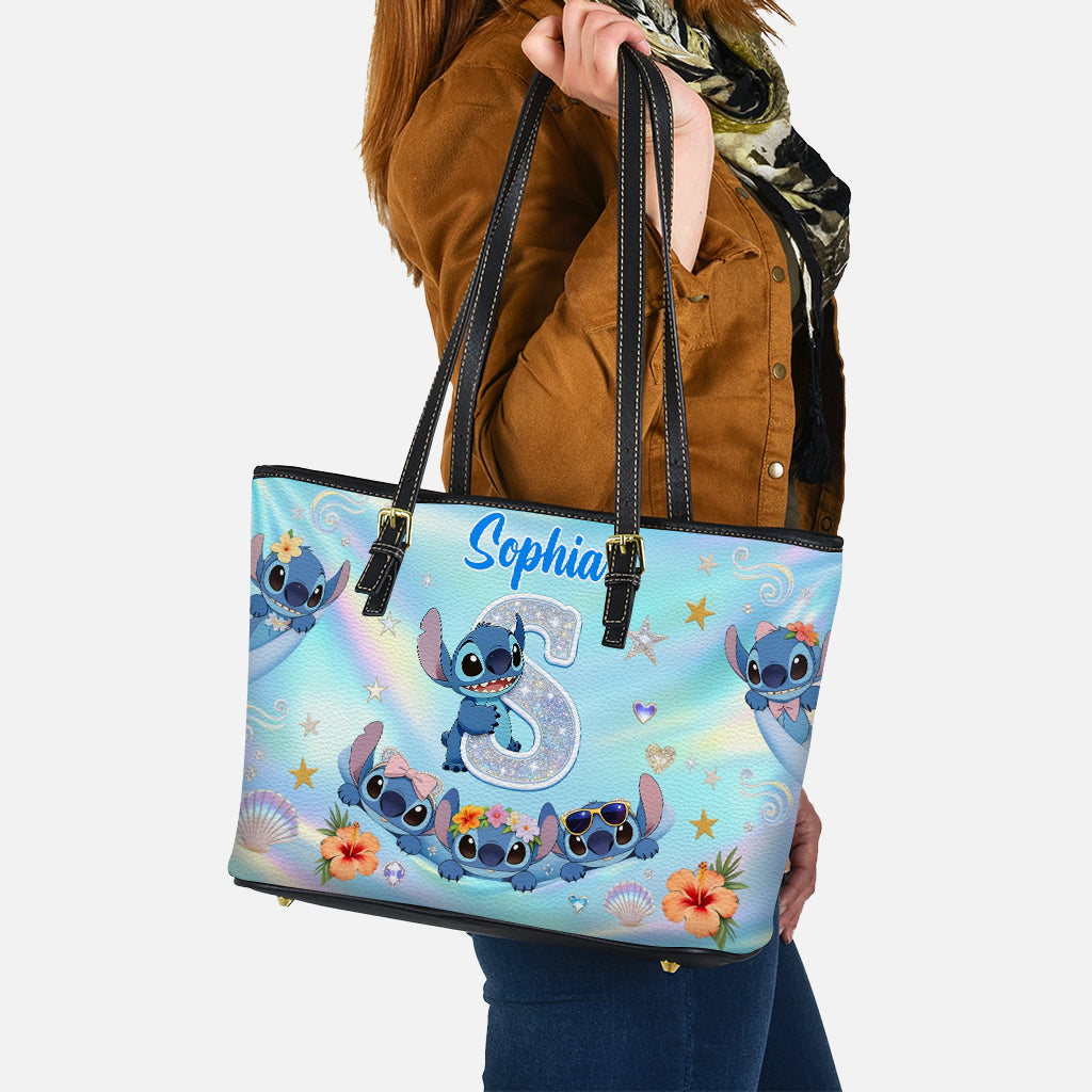 Personalized Ohana Leather Tote Bag with Plush Charm for Girls Leather Bag With Plush Charm GradoCreations