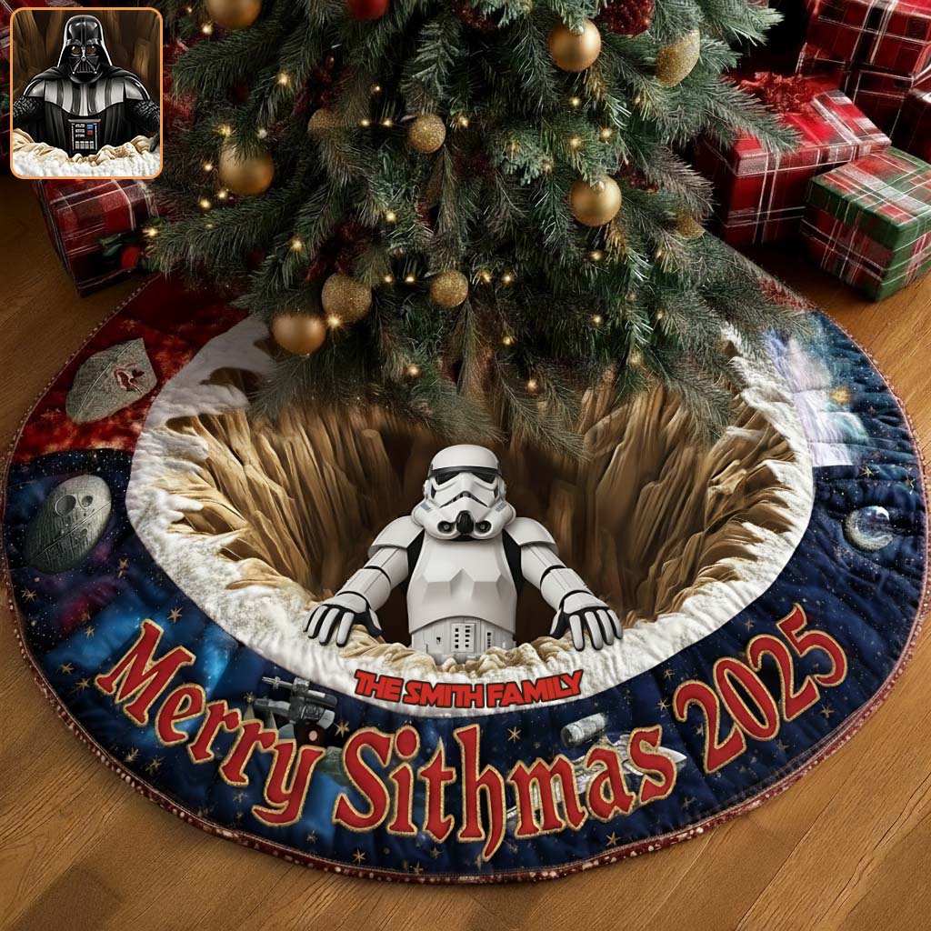 Personalized Galaxy Character Christmas Tree Skirt for Family Tree Skirt GradoCreations