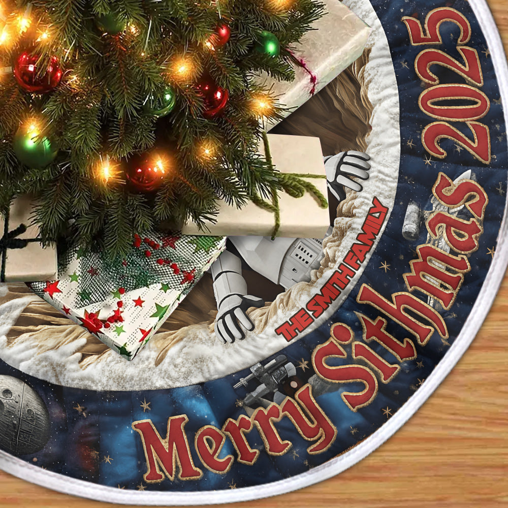 Personalized Galaxy Character Christmas Tree Skirt for Family Tree Skirt GradoCreations