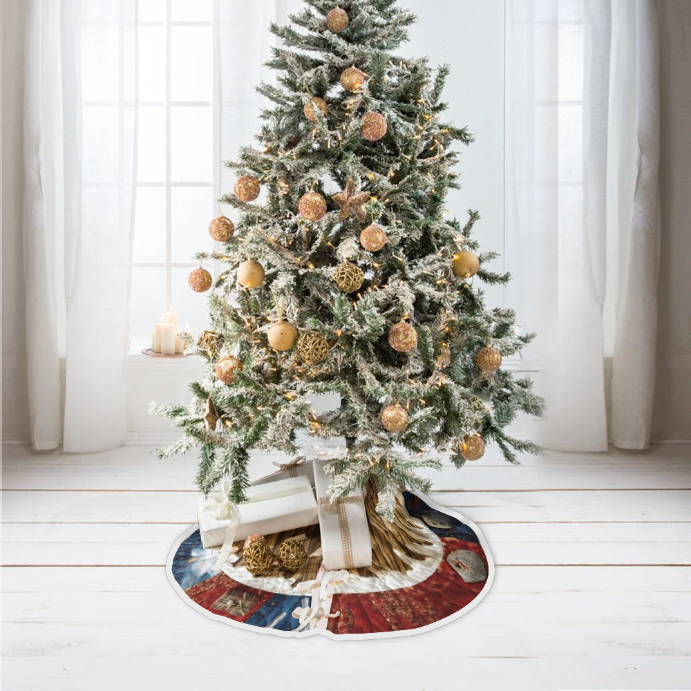 Personalized Galaxy Character Christmas Tree Skirt for Family Tree Skirt GradoCreations