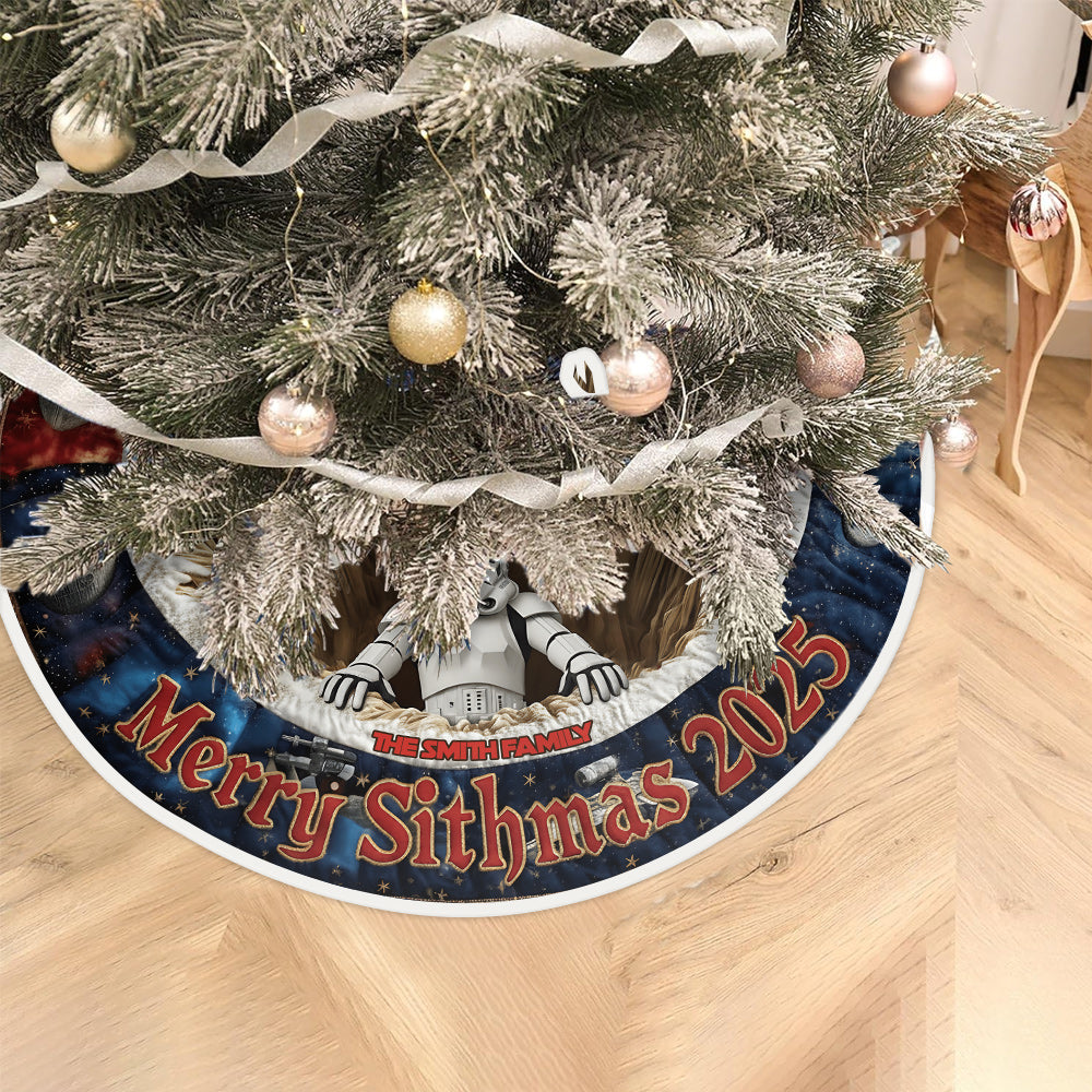 Personalized Galaxy Character Christmas Tree Skirt for Family Tree Skirt GradoCreations
