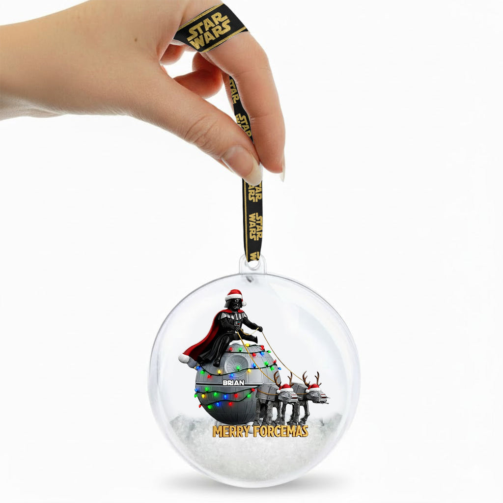 Personalized Star Wars Snow Globe Ornament with Bow for Christmas Snow Globe Ornament With Bow GradoCreations