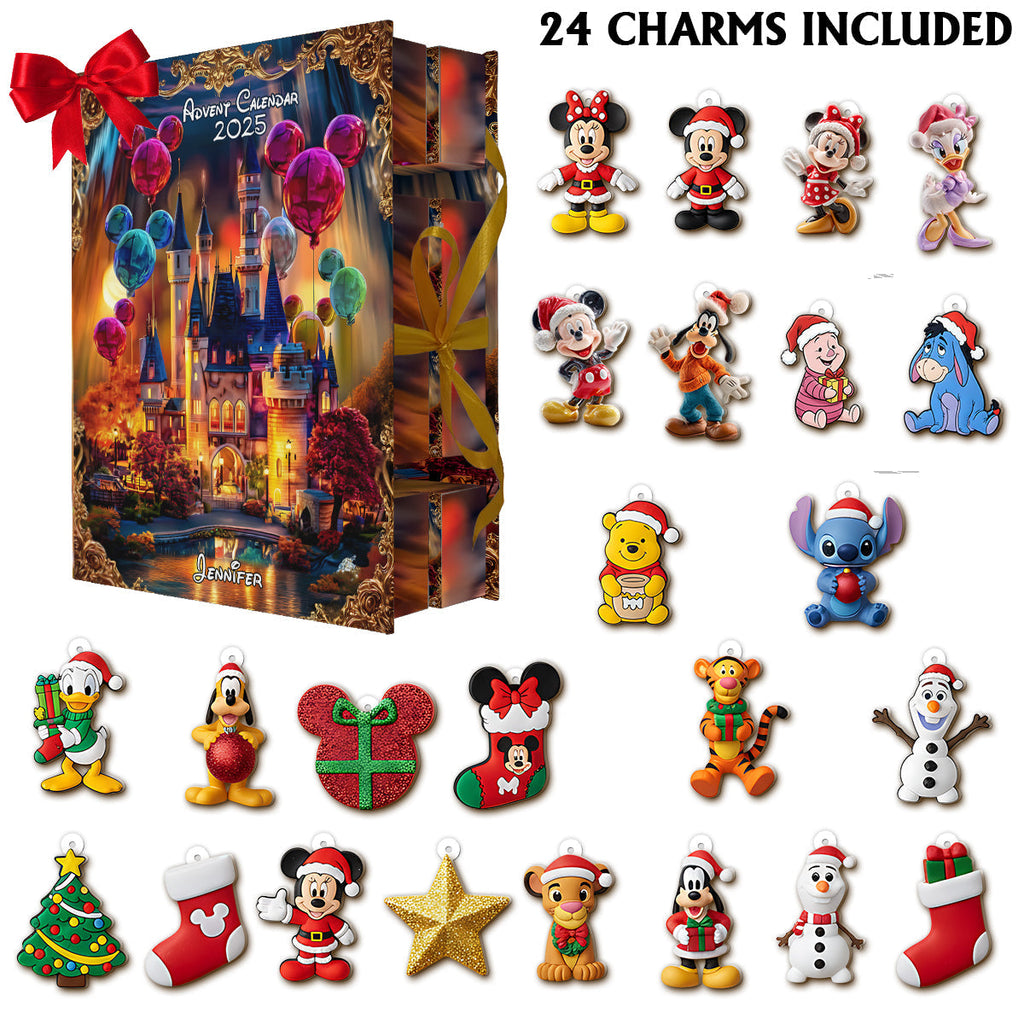 Personalized Advent Calendar with 24 Ornaments Gift for Kids Folded Advent Calendar With Ornaments GradoCreations