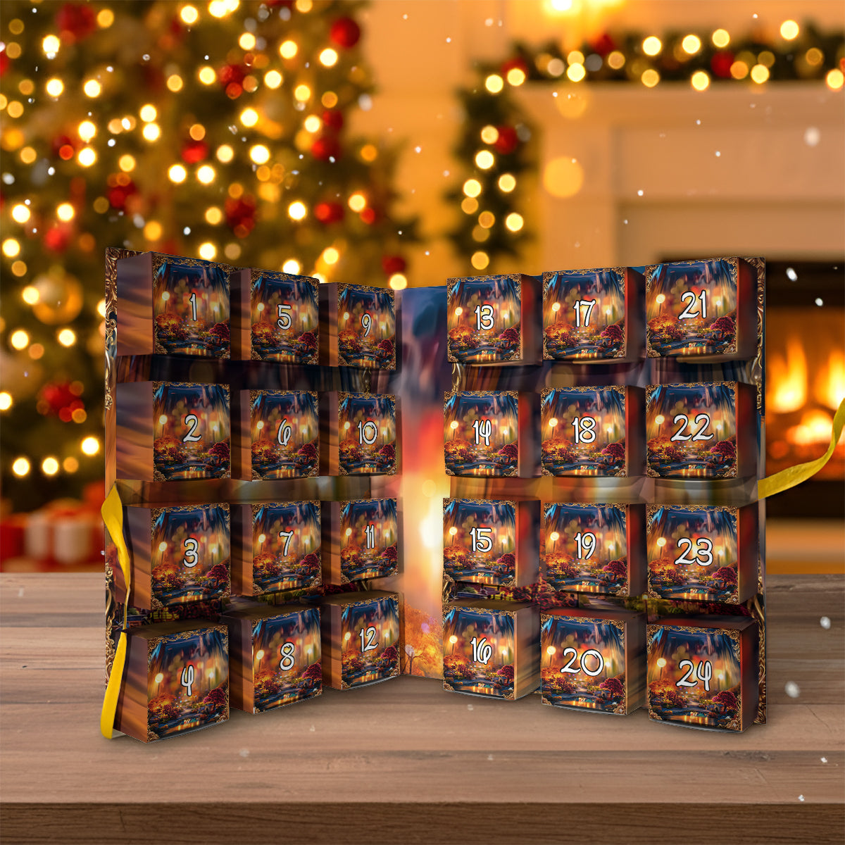 Personalized Advent Calendar with 24 Ornaments Gift for Kids Folded Advent Calendar With Ornaments GradoCreations
