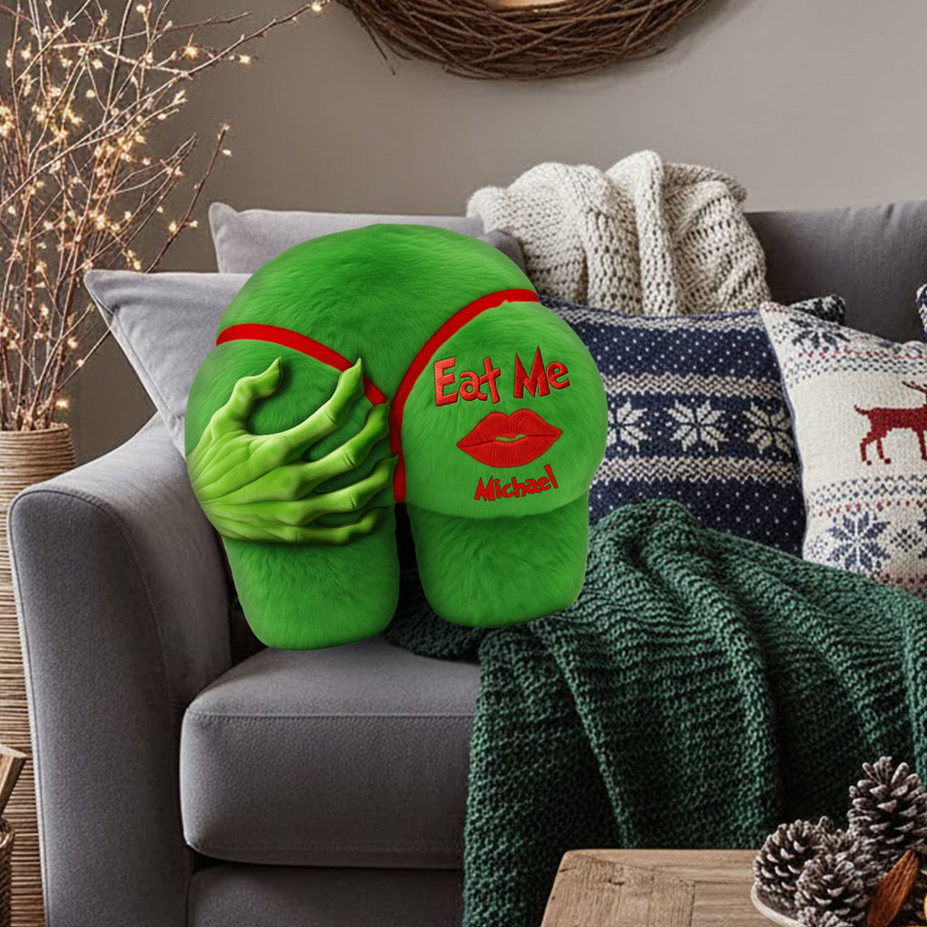 Funny Personalized Faux Fur Pillow Unique Christmas Gift for Couple Faux Fur Shaped Pillow GradoCreations